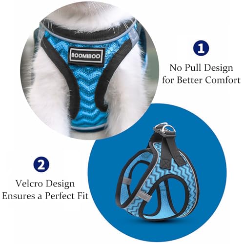 BOOMIBOO Dog Harness with Leash Set, No Pull Adjustable Reflective Step-in Puppy Pet Vest Harnesses for Small Medium Large...