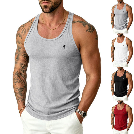 Quick-drying Retro Muscle Print Fitness Tank Top