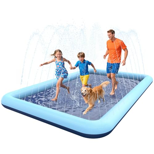 VISTOP Non-Slip Splash Pad for Kids and Dog, Thicken Sprinkler Pool Summer Outdoor Water Toys - Fun Backyard Fountain Play...
