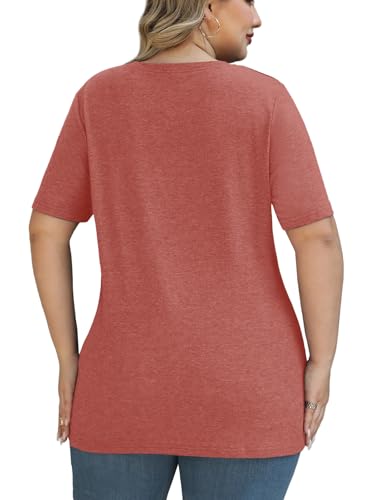 Plus Size Tops for Women Summer Trendy Criss Cross Shirts Oversized Casual Loose Fit Tunic Tops L-4XL