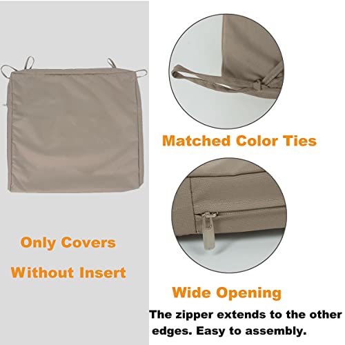 Leeymoo Outdoor Seat Cushion Covers, Water Repellent Patio Seat Cushion Covers-Only Covers (20"x20"x2" 2 Pack Black)
