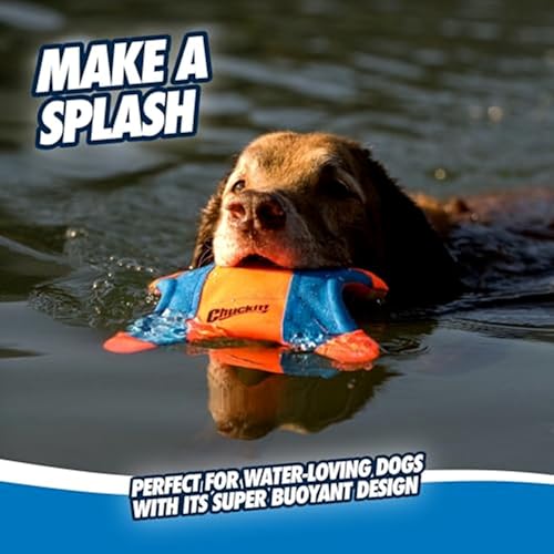 Chuckit! Flying Squirrel Fetch Dog Toy - Water Floating Flyer - Soft and Durable Polyester Canvas Construction - For Mediu...