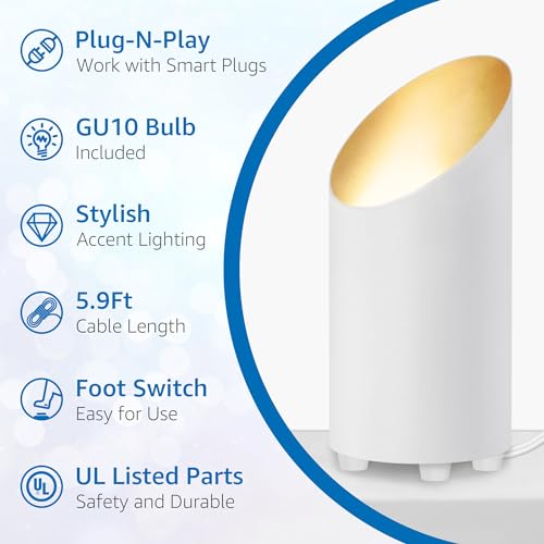 SUNVIE 2 Pack Uplighting Indoor Floor Can Light, 5W Up Lights with 2700K LED GU10 Bulbs, Uplights Floor Spot Lights Indoor...