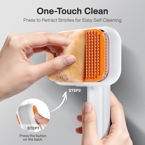 Dog Brush for Shedding & Cat Brush for Indoor Cats: 3-in-1 Cool Mist Spray Groomer – Self-Cleaning & Waterproof – Effortle...