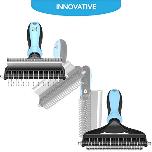 Dog Brush and Cat Brush – 2 Sided Pet Grooming Tool for Deshedding, Mats & Tangles Removing – No More Nasty Shedding and F...