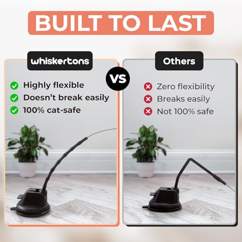 Whiskertons Interactive Bird Simulation Cat Toy Set, Interactive Cat Toys for Indoor Cats, Cat Feather Toy, Self-Holding S...