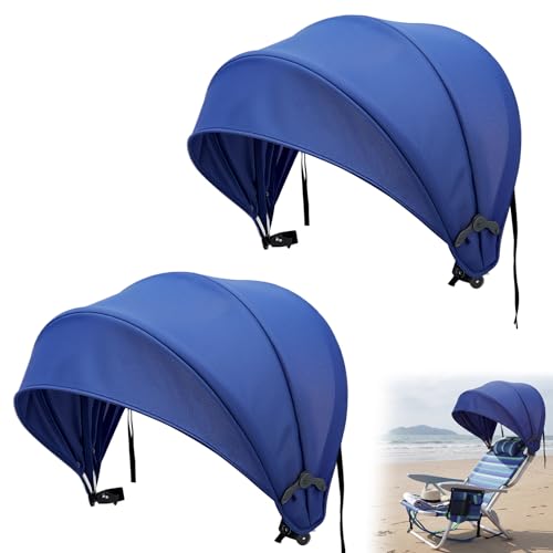 DaisyInner 2 Pcs Beach Chair Umbrella Canopy Extra Large Foldable Chair Sun Shade with Adjustable Clamp for Beach Camping ...