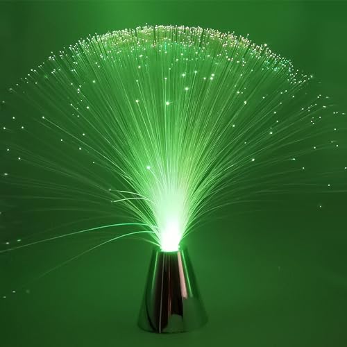 EA 2 pck 13‘’ inch LED Colourful Changing Fibre Fiber Optic Fountain Night Light Calming Lamp Christmas