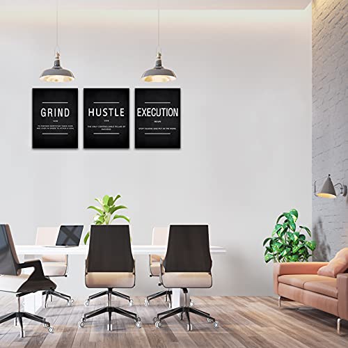 KAWAHONE Canvas Painting Wall Art, Grind Hustle Execution Motivational Wall Art Decoration Posters Prints for Living Room ...