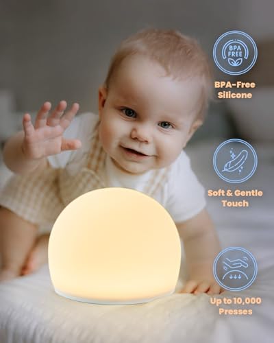 Night Light for Kids, Soft Egg Light with 13 Colors Changing Mode, Interactive Tap Light Stress Relief, LED Sensory Light ...