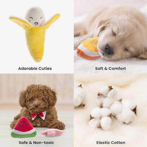 Nocciola Dog Squeaky Toys, Plush Small Dog Toys for Dogs, Stuffed with Squeakers,12 pcs Puppy Toys with a Carrying Bag for...