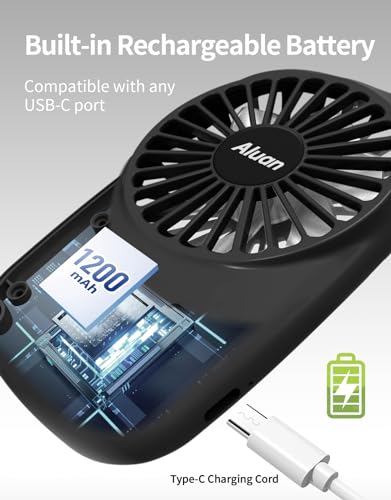 Aluan Handheld Mini Fan Powerful Small Personal Portable Speed Adjustable USB Rechargeable Eyelash Fan for Kids Girls Boys...