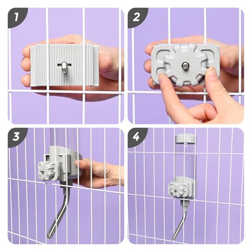 VANNON Top Fill Dog Water Dispenser for Cage, 23oz Auto Feeding Crate Water Bottle for Dogs, Cats & Rabbits, Pet Nozzle Di...