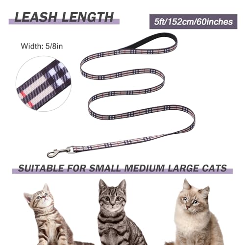 Hikiko Cat Harness and Leash Set Escape Proof Adjustable Walking Travel Soft Kitten Harness for Small Medium Large Cats (K...
