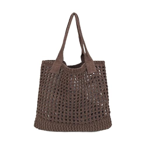 ENBEI Women's Beach Tote Bag, Crochet Knit Hollow Design, Stylish Tote for Beach,Travel and Everyday Use Aesthetic Handbag