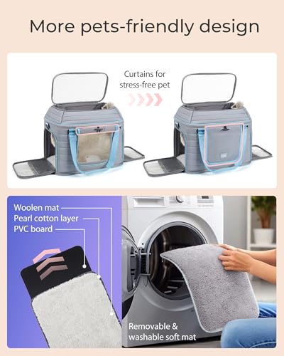 Top-Expandable Pet Carrier: NOBLE DUCK Airline Approved Pet Travel Bag for Cats/Dogs Up to 20 Lbs | Soft-Sided, Multi-Side...