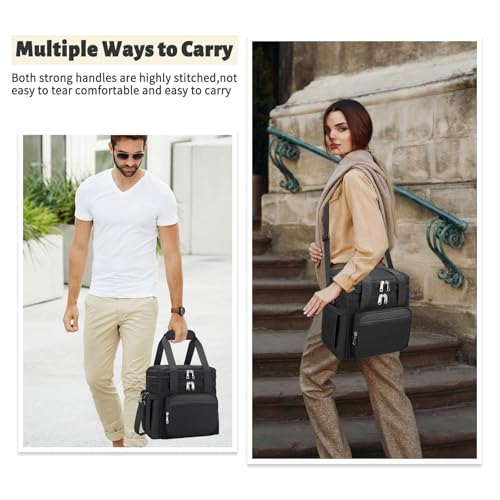 holuxer Insulated Lunch Bag & Lunch Box for Men - Double Deck Reusable Lunch Bag for Women Tote Cooler Bag Leakproof Soft ...