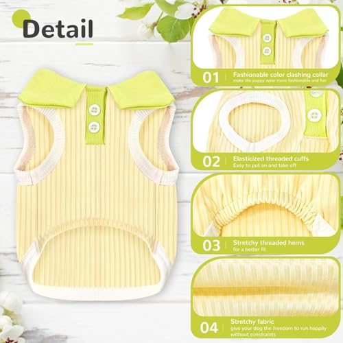 AXIIJGL Dog Tshirts for Small Dogs Polo Shirt Stretchy Dog T Shirt Breathable Dogs Cooling Vest Sweatshirts Girl Boy Puppy...