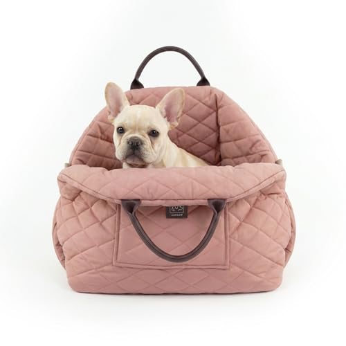 4 Cats & Dogs Mew Mew Travel Pet Bed – Soft Carrier for Small Dogs & Cats, Water-Resistant Quilted Shell, Adjustable Belt...