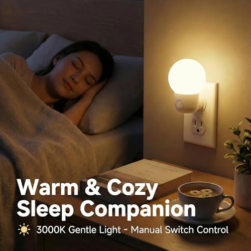 LED Night Lights Plug into Wall, Warm White/Cool White Adjustable，Tool Free Setup Plug in Night Light，1W Bright Nightlight...