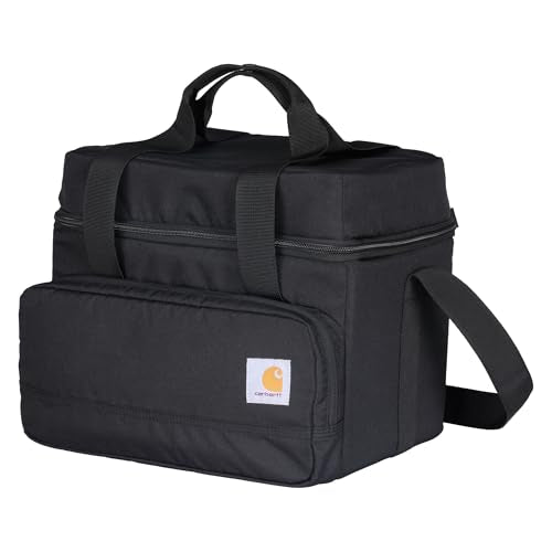 Carhartt Insulated Two Compartment Cooler, Durable Water Repellent Material W/Front Zippered Pocket for Camping, Beach & T...