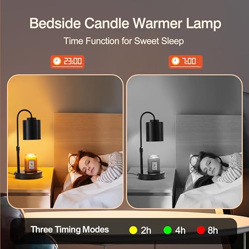 CASTLELIFE Candle Warmer Lamp with Timer & Dimmer, Height Adjustable Electric Wax Melt Warmer for Jar Candles, Gifts for M...