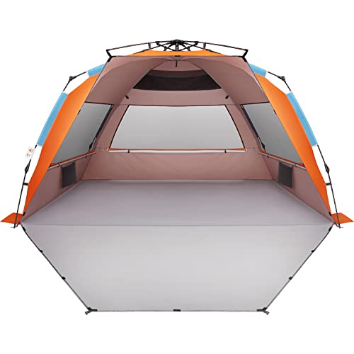 Oileus XX-Large Beach Tent Sun Shelter for 5-6 Person Portable Sun Shade Instant Pop Up Tent for Beach with Carrying Bag, ...