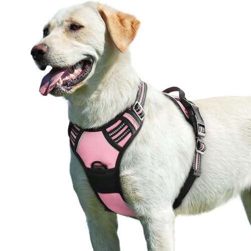Eagloo Dog Harness for Large Dogs, No Pull Service Vest with Reflective Strips and Control Handle, Adjustable and Comforta...