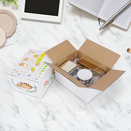 SPEPLA 40 Pack Small Shipping Boxes 8x6x4 Inches, White Corrugated Cardboard Mailing Box for Shipping, Packing, Business