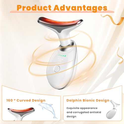 ayattecy Portable Neck and Face Massager, Multifunctional Facial Massage Tool, 7 Color Led Face Neck Massager for Skin Car...