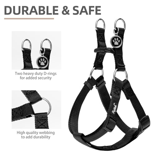 PUPTECK No Pull Dog Harness Soft Adjustable Basic Nylon Step in Puppy Vest Outdoor Walking with ID Tag Medium