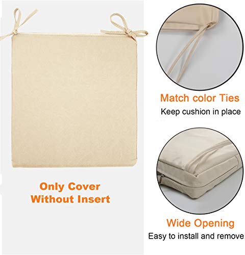Sigmat Outdoor Seat Cushion Cover Water Repellent Square Chair Cushion Cover-Only Cover Navy 18"x18"x2"(2 covers)