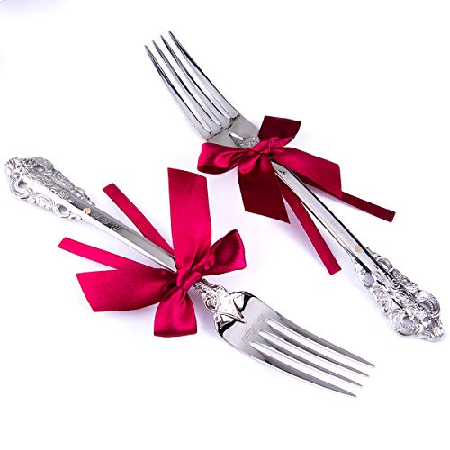 Personalized Wedding Dinning Set of 2 Forks Custom Engraved Forks Mr Mrs Anniversary Bridal Shower Gift Keepsake (Vintage ...