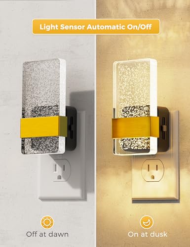 L LOHAS LED Night Lights Plug Into Wall, 2 Pack Plug in Night Light LED with Dusk to Dawn Sensor, 0-100LM Dimmable Nightli...