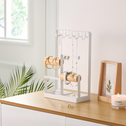 Lolalet Jewelry Holder Organizer, Aesthetic Jewelry Display Stand for Necklaces Bracelets Earrings Rings, Cute Room Décor ...