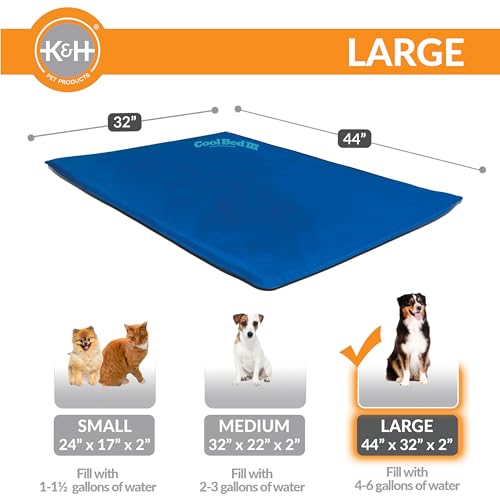 K&H Pet Products Cool Bed III Dog Cooling Mat, Indoor Outdoor Cooling Beds for Large Dogs, Chilling Pet Pad for in Home, O...