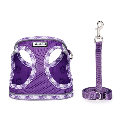 Mercano Soft Mesh Dog Harness and Leash Set, No-Chock Step-in Reflective Breathable Lightweight Easy Walk Vest Harnesses w...