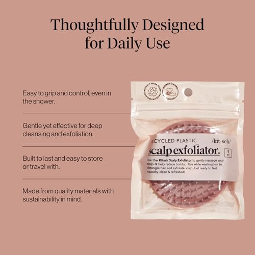 Kitsch Scalp Massager for Hair Care - Scalp Scrubber, Shampoo Brush & Exfoliator for Scalps- Hair Scrubber for Relaxing Ba...