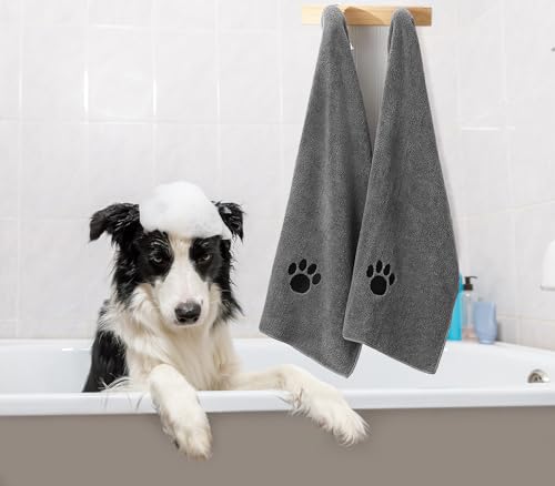 Puomue Microfiber Dog Towels for Drying Dogs, Super Absorbent and Soft Pet Grooming Towel, 40 Inch X 23.6 Inch, Perfect Do...