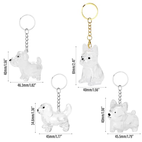 KH866 4PCS Dog Hair Collector Keychain, Fur Keepsake Bottle Charm Dog Shape Pet Memorial Storage Box, Collection Capsule A...