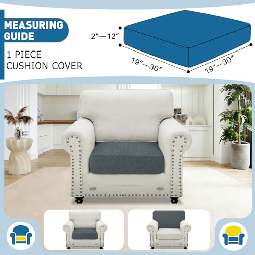 MAXIJIN Waterproof Couch Cushion Covers Individual Chair Seat Cushion Cover Stretch Sectional Sofa Slipcovers with Elastic...