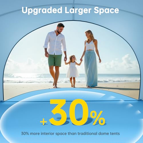 Raynesys Beach Tent Sun Shelter, Beach Shade Tent with UPF50+ UV Protection, Portable Sun Shelter for 1-3 Person, Shade Te...