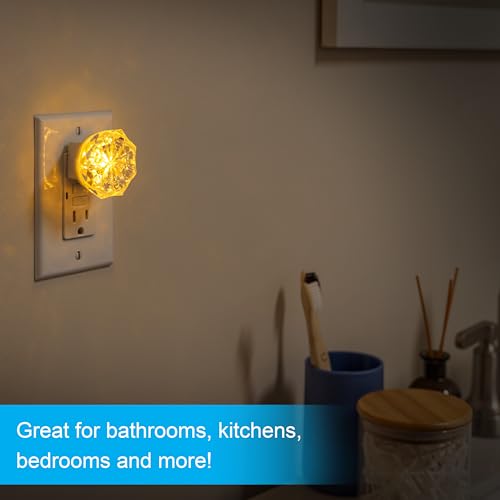 GE SleepLite Jewel LED Night Light, Plug-in, Always on, Amber, UL-Certified, Energy Efficient, Ideal Nightlight for Bedroo...