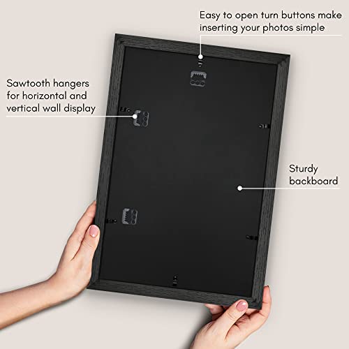 Americanflat 12x18 Poster Frame with Shatter-Resistant Glass - Use as 11x17 Frame with Mat or Display 12x18 Photo Without ...