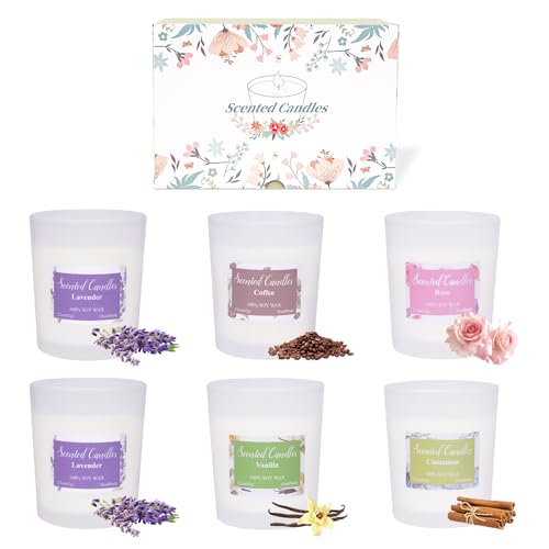 Toptime Candles for Home Scented, 6 Pack Aromatherapy Candle Gift Sets for Women, Nature Soy Wax Jar Candles 13.2oz 72h Bu...