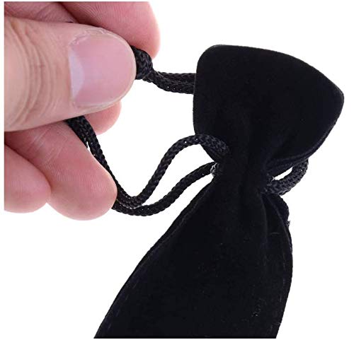 HORNO 20 PCS Velvet Drawstring Pen Pouch Sleeve Holder Single Pen Bag Case Pencil Bag(Black)