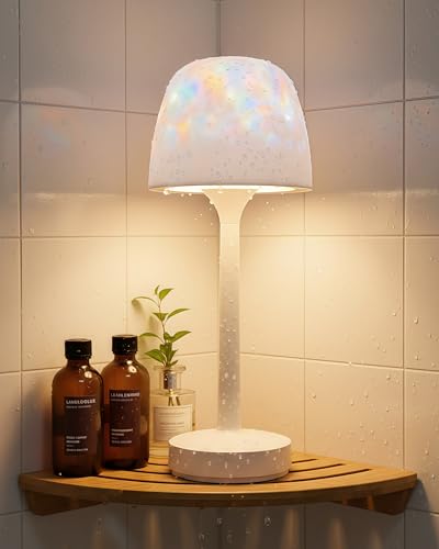 Spa-Like Waterproof Shower Lamp, 16 Color Cordless Bathroom Lamp with Remote & Touch Control, Bathroom Mood Lighting Wirel...