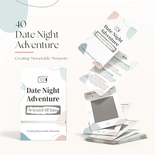 40 Fun Date Night Scratch Off Card Game Ideas, Romantic Wedding Anniversary Couple Gifts for Him, Her, Men, Boyfriend, Gir...