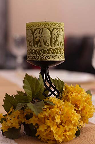 GEETUBERRY - Rustic Floral-Scented Elephant 1 Pack Carved Jasmine Candle, Elegance for Your Farmhouse Wedding Anniversary ...