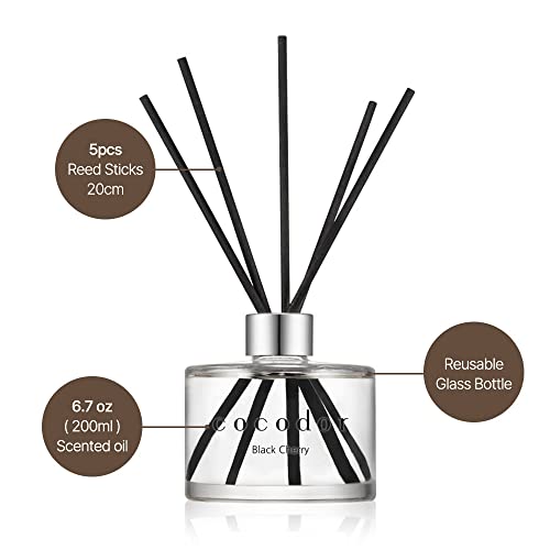 COCODOR Signature Reed Diffuser Set/Lemon Eucalyptus / 6.7oz /1 Pack/Home Fragrance Diffuser, Oil Scent Diffuser for Bathr...